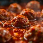 Cottura delle pallotte nel sugo