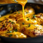 salsa di curcuma sul pollo in cottura