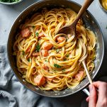 tagliatelle con salmone affumicato nella pentola