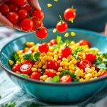 avocado gamberetti con pomodorini e mais