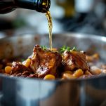 vino bianco con ossobuco e mix di verdure