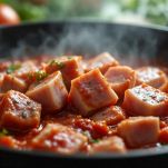 Unite il tonno rosolato alla salsa di pomodoro