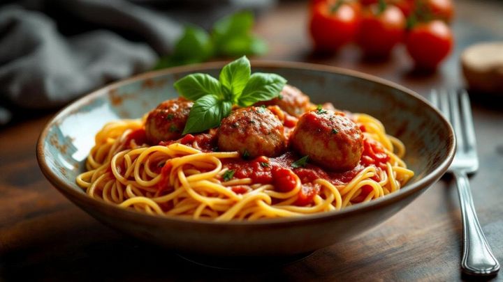 Spaghetti con polpettine