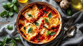 Crespelle ricotta e spinaci con sugo di pomodoro