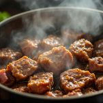 rosolatura dello spezzatino di manzo