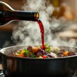 Vino rosso per lo spezzatino di manzo