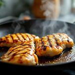 Cottura del pollo in bistecchiera