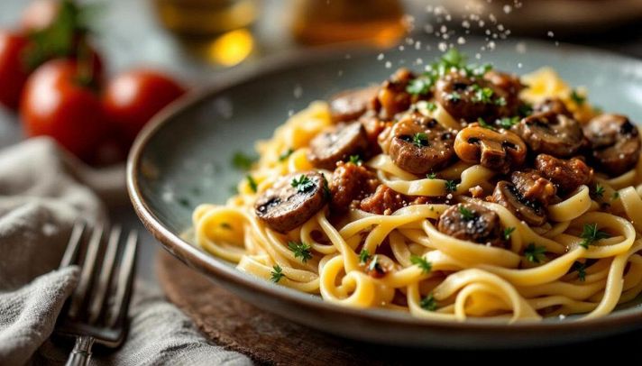 Tagliatelle alla boscaiola: ricetta del primo piatto cremoso e saporito