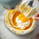 Ripieno della cheesecake con zucca e uova