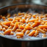 pasta di lenticchie rosse in cottura
