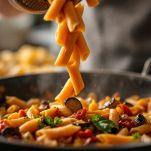 penne rigate con sugo di melanzane