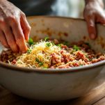 Polpettone con spinaci e formaggio