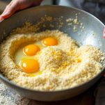 Semolino amalgamato con le uova sbattute