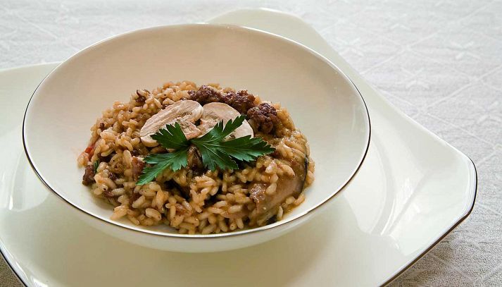 risotto salsiccia e funghi