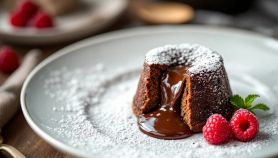Tortino al cioccolato con cuore morbido pronto da servire