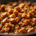 Sbriciolare la salsiccia e rosolarla in padella