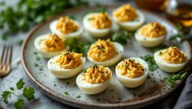 Uova ripiene con ripieno cremoso pronte da servire