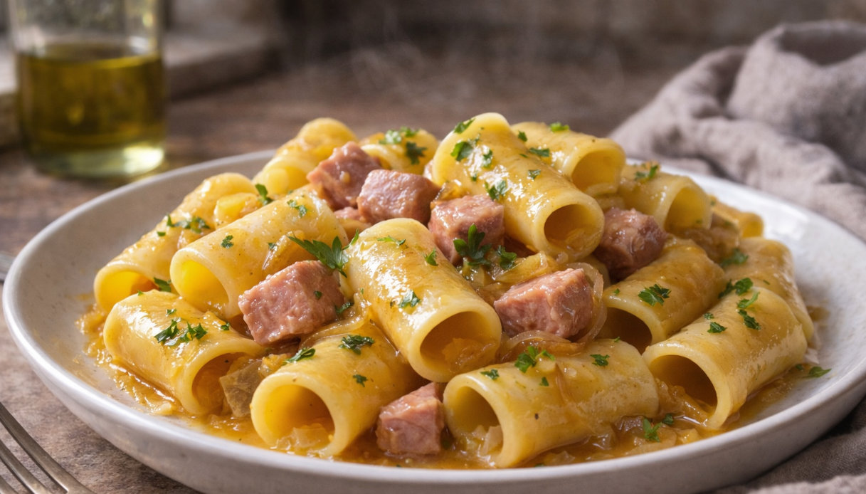 Paccheri con genovese di tonno
