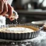 Crostata pronta per la cottura in forno.