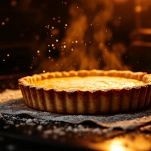 Crostata in fase di cottura.