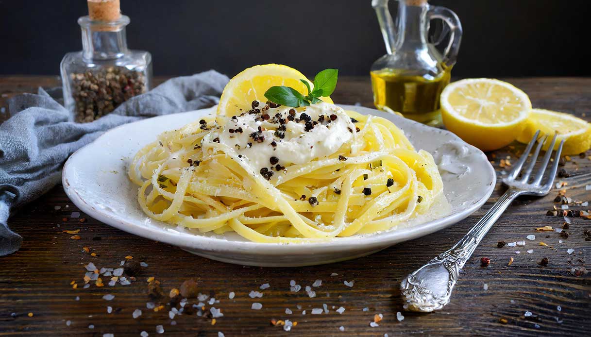 BeliceWeb.it - Linguine con burrata, limone e pepe nero]