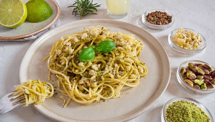 spaghetti con burrata