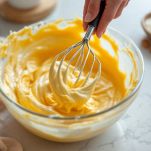 Farina nel composto per la torta