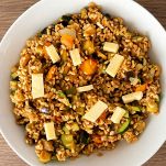Insalata fredda di farro e provolone dolce