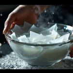 fogli di gelatina in acqua fredda per panna cotta