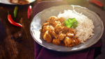 Riso basmati con pollo al curry e verdure croccanti