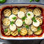 assemblaggio parmigiana di zucchine