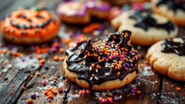 Biscotti di Halloween decorati con cioccolato