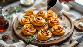 Cartellate dorate e glassate servite su vassoio.