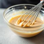 Amalgamate il tutto con una frusta fino a ottenere una salsa liscia