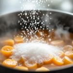 Zucchero nella confettura di mele cotogne