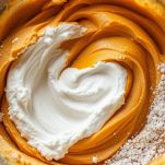 Albumi montati a neve nella crema di zucca