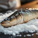 Branzino coperto da crosta di sale