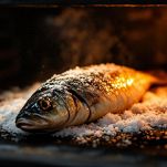 Branzino al forno in crosta di sale
