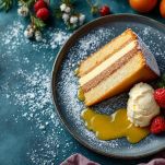 Fette di torta di Natale servite