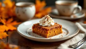 Brownie alla zucca servito