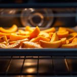 Zucca a fette in cottura in forno