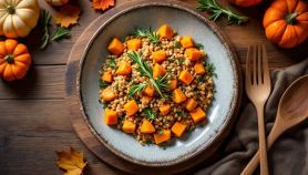 Farro con zucca a cubetti