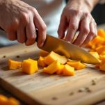 Dadini di zucca tagliati