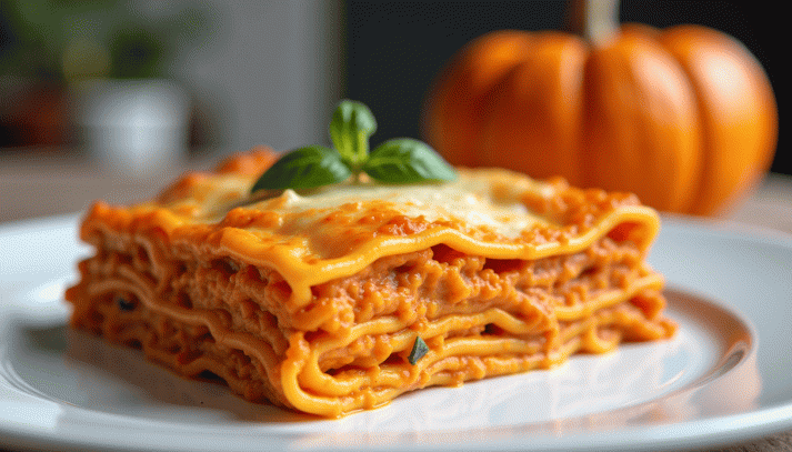 Lasagne con zucca e funghi