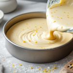 Teglia rotonda imburrata e infarinata pronta per l’impasto.