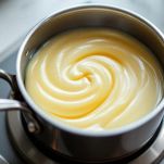 Pentolino con margarina sciolta a fuoco basso.