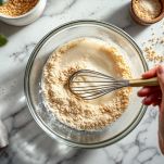 Ciotola con lievito sciolto in acqua tiepida e zucchero.