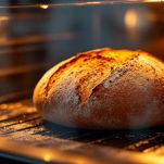 Pane di segale in cottura in forno ventilato.