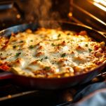 Parmigiana di zucchine dorata in forno.