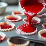 Impasto versato nei pirottini per cupcake